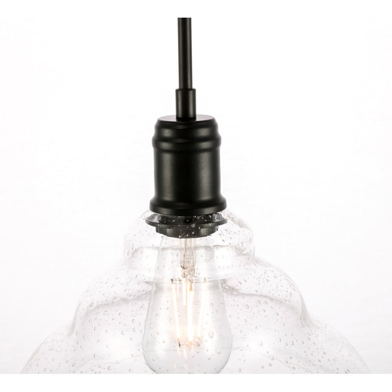 Vernia 1 - Light Single Pendant, Black, 10" H x 11" W x 11" D