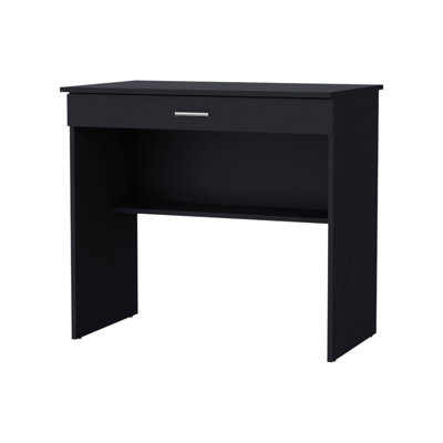 Bureau noir avec tiroir et tablette