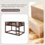 Lit mezzanine simple en bois massif de couleur espresso avec échelle latérale