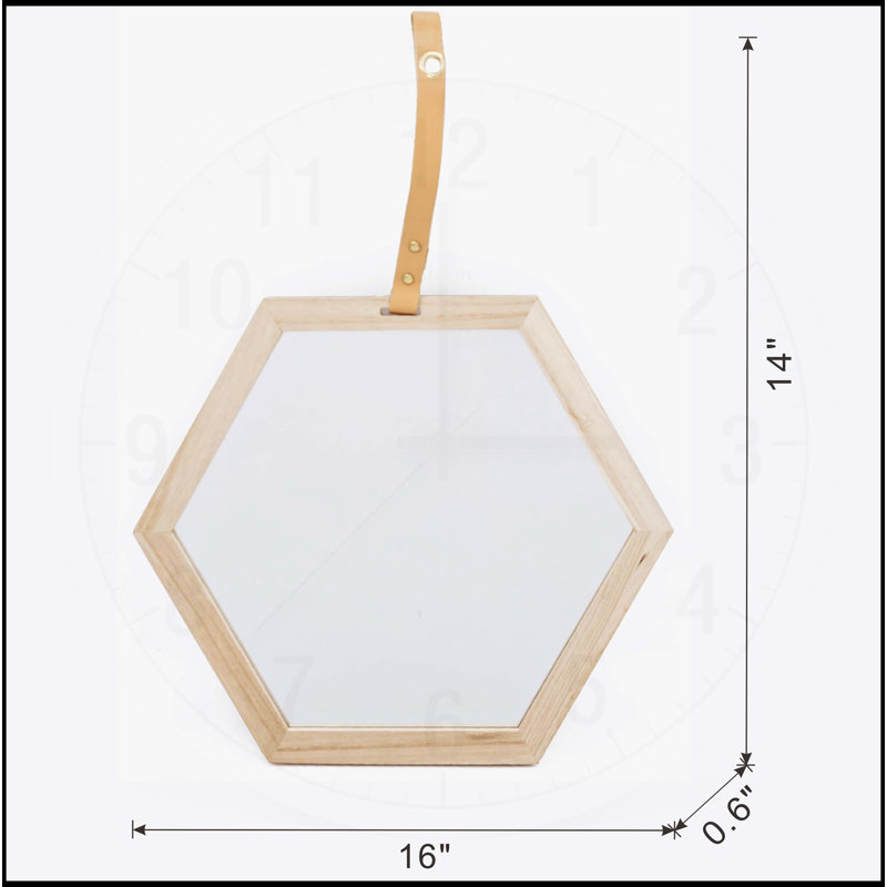 Miroir hexagonal Harlan, un miroir mural élégant et polyvalent pour votre maison, 15,8 po x 14 po 