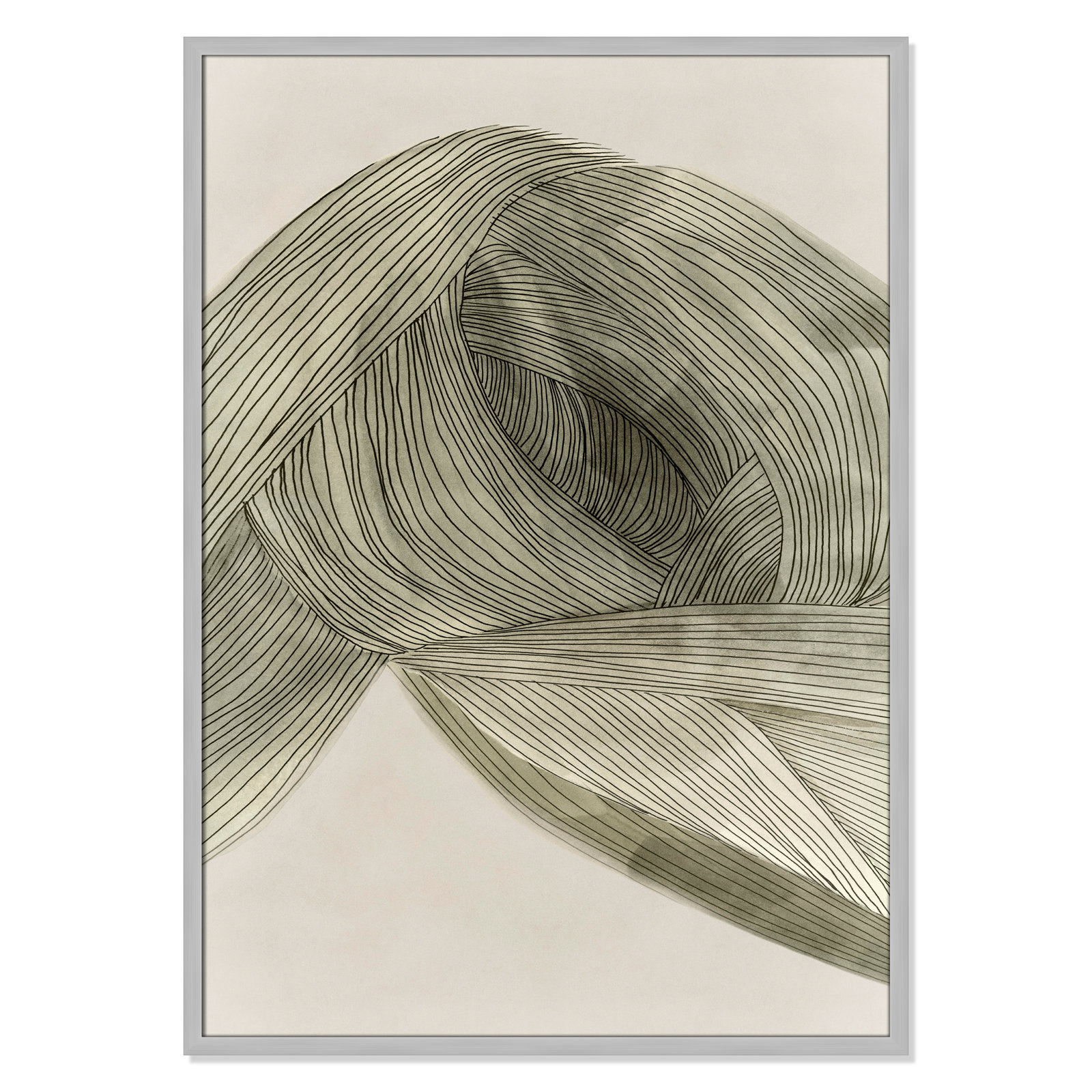 Arnell "Dreaming in Pastel I" Painting, Matte Silver, 41.5" H x 29.5" W x 0.75" D