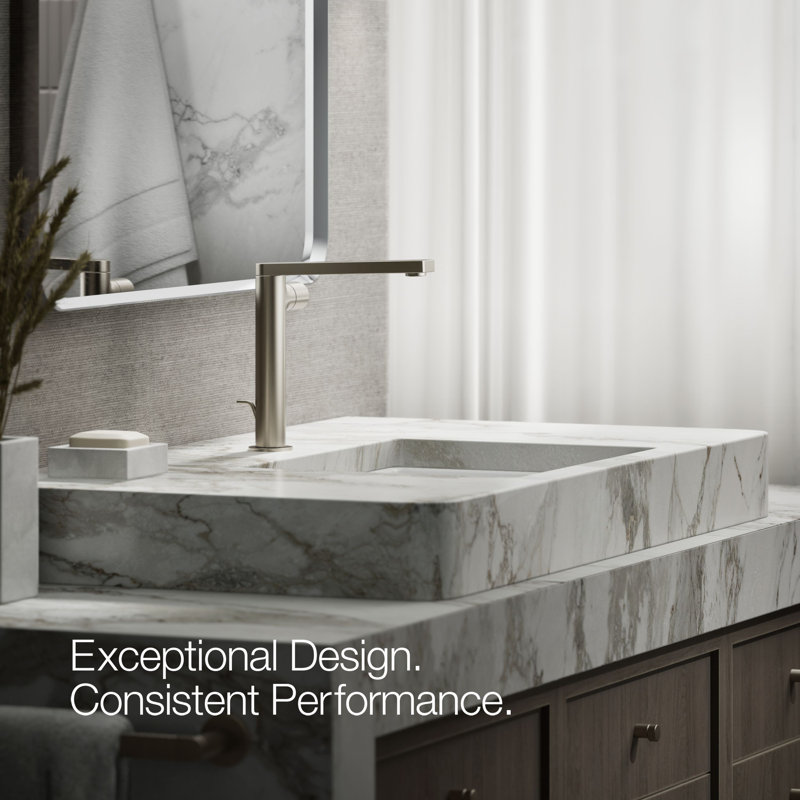 Single-Handle Bathroom Faucet with Drain Assembly, Brushed Nickel