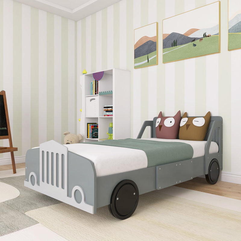 Lit pour enfants Aakilah, Lit simple, gris