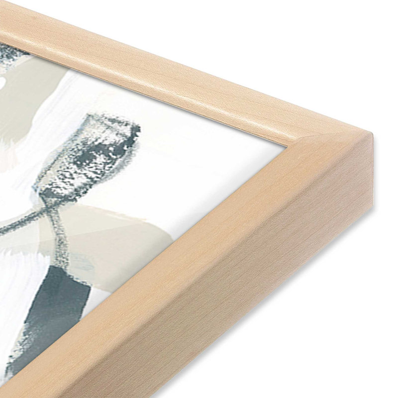 «Sage Fragments II», reproduction, H 13,5 po x l 13,5 po, Cadre en érable brut ouvert