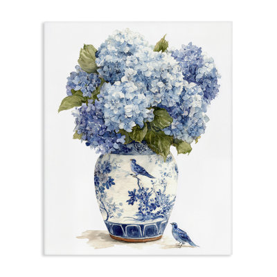 Blue Bird & Hydrangea Vase Canvas, design by Imagine It Images