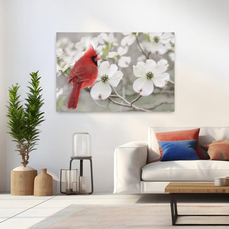 Perchoir floral Cardinal, H 32 po x l 48 po