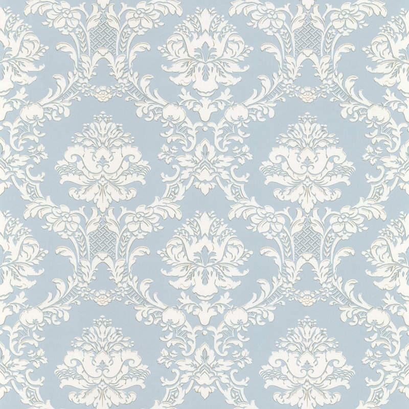Positano 10m x 52.8cm Matte Wallpaper Roll, Blue/Cream