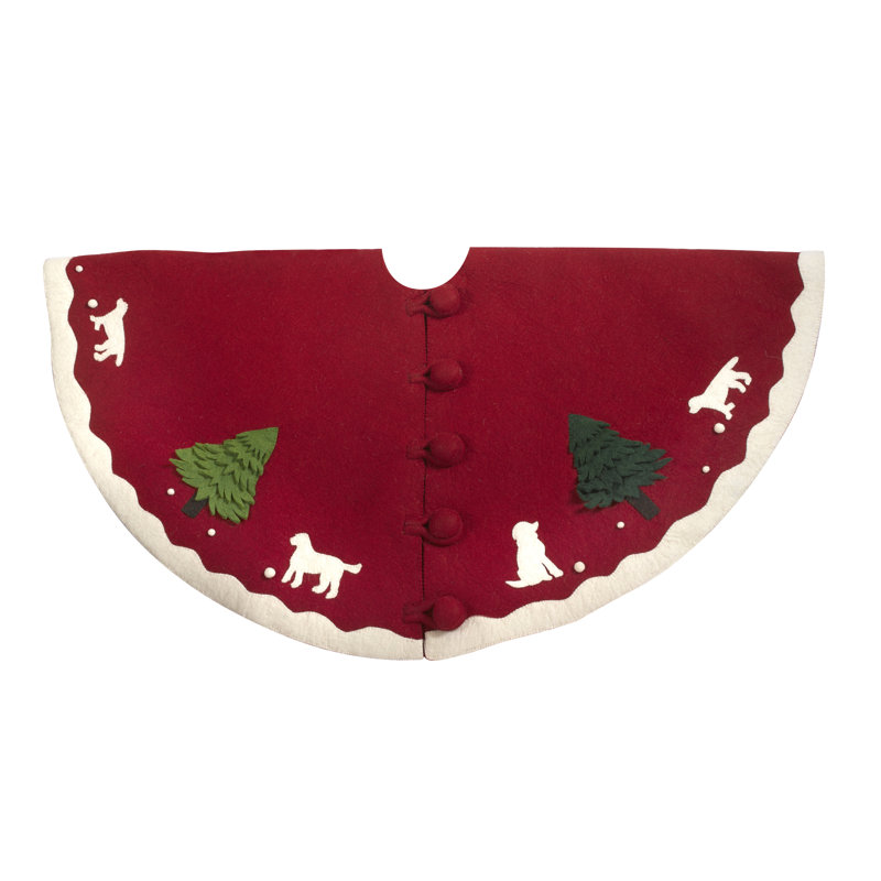 Handmade Christmas Tree Skirt, 60", Red