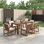 Ensemble de mobilier d'extérieur 7 pièces, ensemble repas pour 6 personnes avec trou pour parasol