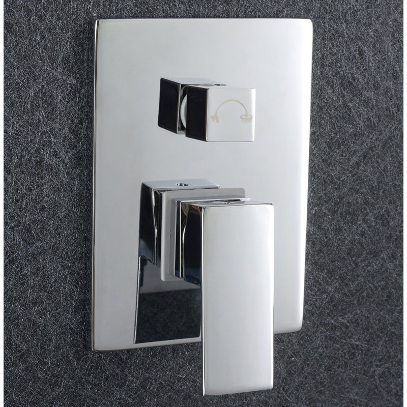 Système de douche complet contemporain / moderne, système de robinet de douche mural avec douche à main et inverseur