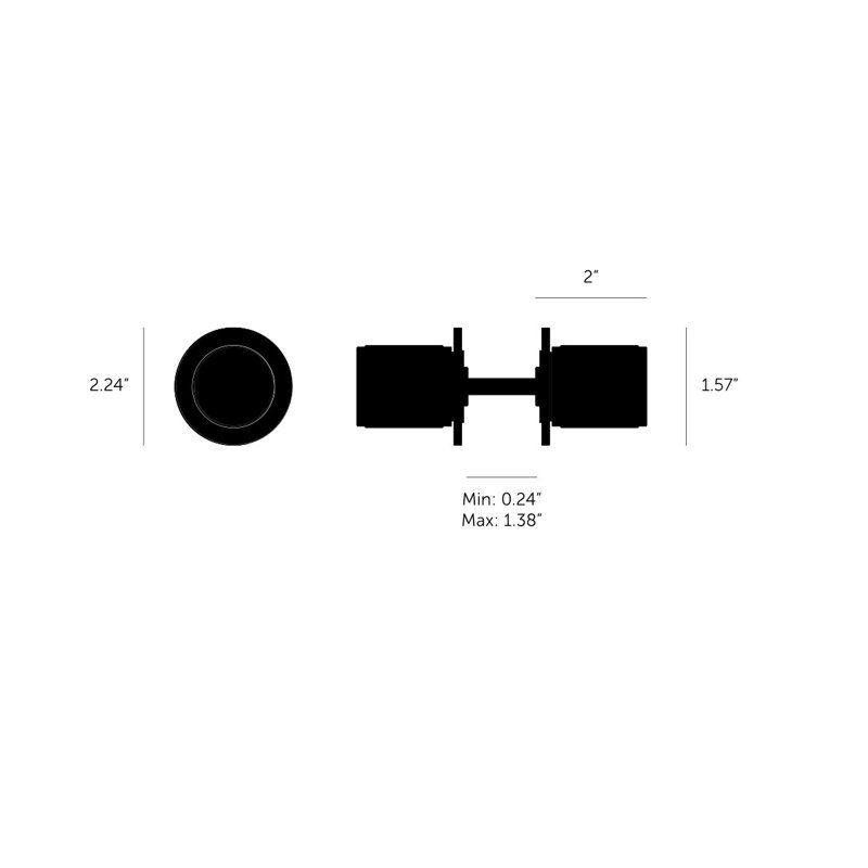 Cylindrical Knob with Round Rosette, Welders Black