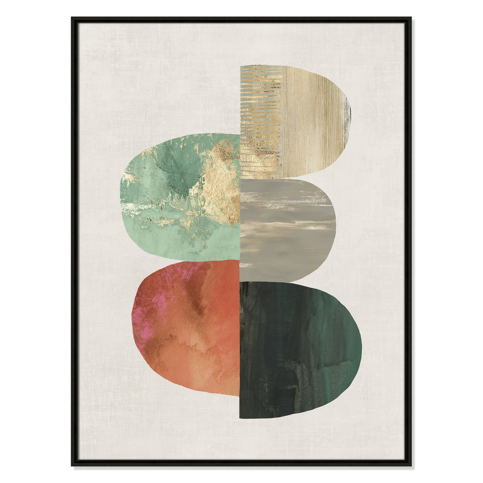 Evolving Energy I - Painting Print, Picture Framed Canvas, 41.5" H x 31.5" W, Black