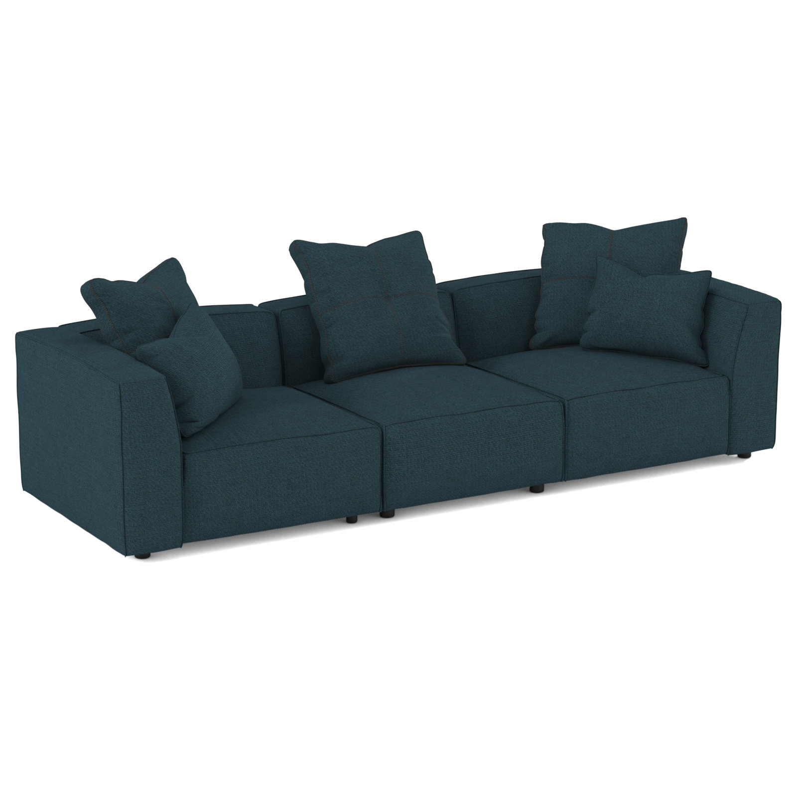 Del Modular Upholstered Sectional, Gypsy Teal Polyester
