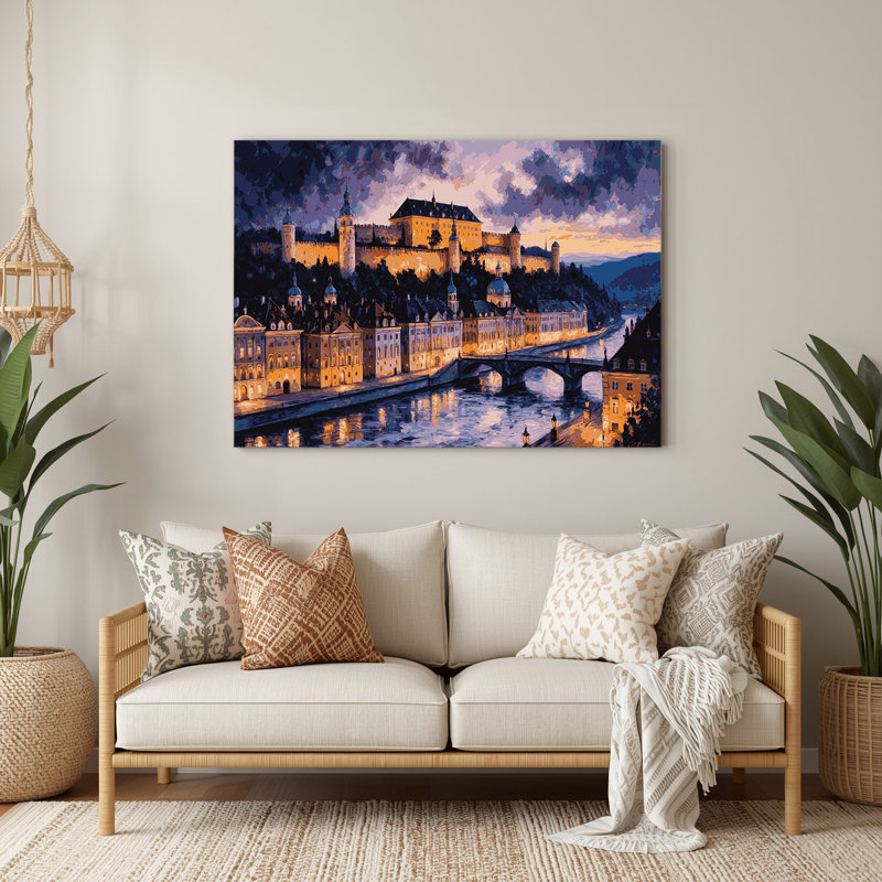 Art mural gris en cités avec villes de l'Autriche, H 144 po x l 216 po x P 0,05 po