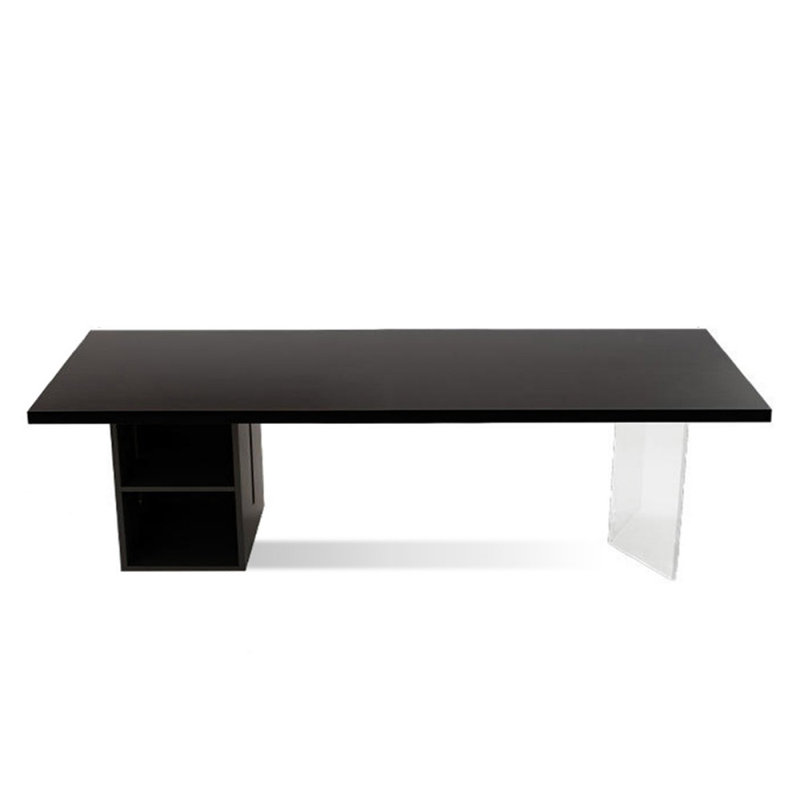 Black Rectangular Solid Wood desks, 29.53" H x 78.74" W x 23.62" D, Right Hand Return