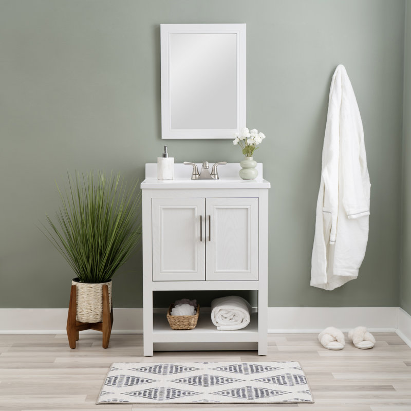Stovall 24 Inch Vanity With Mirror, White