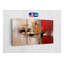 Reproduction de peinture géométrique rouge et beige - triptyque abstrait - décoration murale moderne, couleurs chaudes et audacieuses, qualité musée, grande taille-111517694-111517442