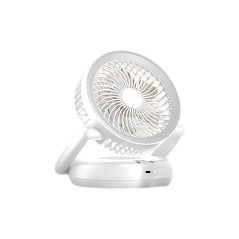Ventilateur de bureau pliant multifonctionnel avec abat-jour mural ou mural, White