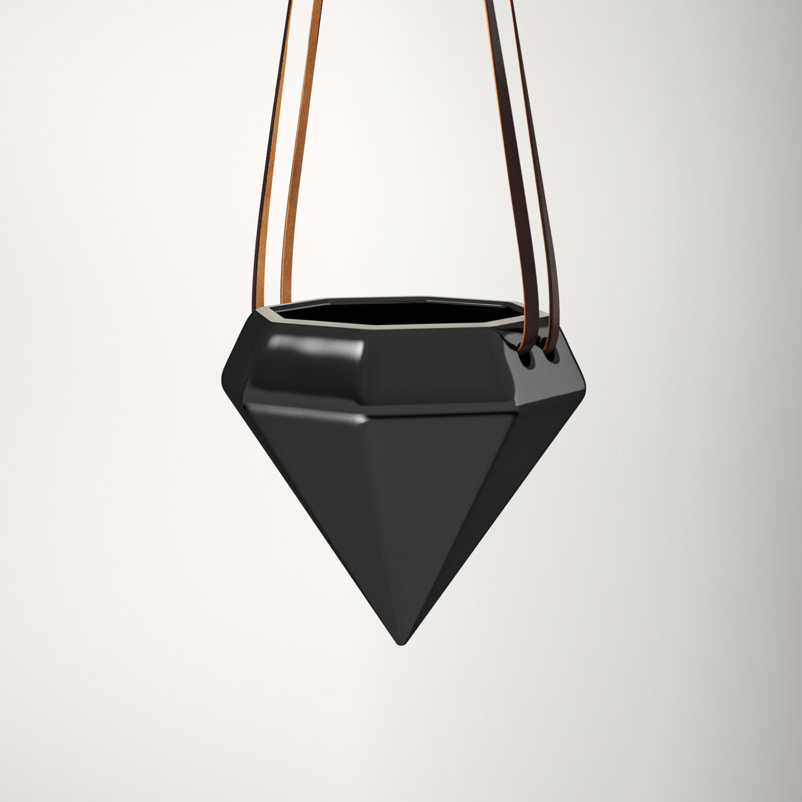 Guilford Ceramic Hanging Planter, Black