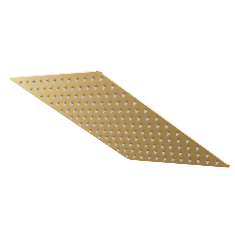 12-inch Single-Spray Square Rain Shower Head, Brushed Gold