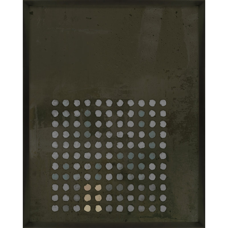 Circles In Squares 13 Painting by Jacques Pilon, Black, 38" H x 30" W x 1.25" D