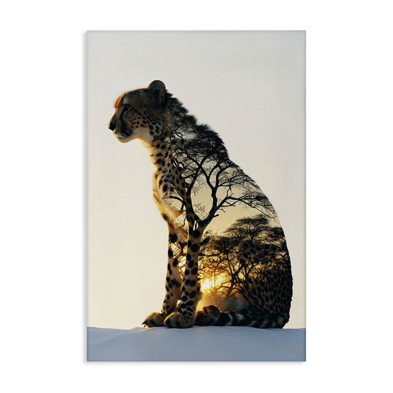 «Leopard with Silhouette» par Roozbeh Bahramali, H 24 po x l 16 po