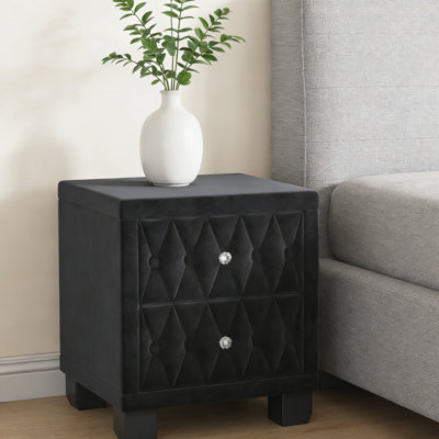 2-Drawer Upholstered Nightstand