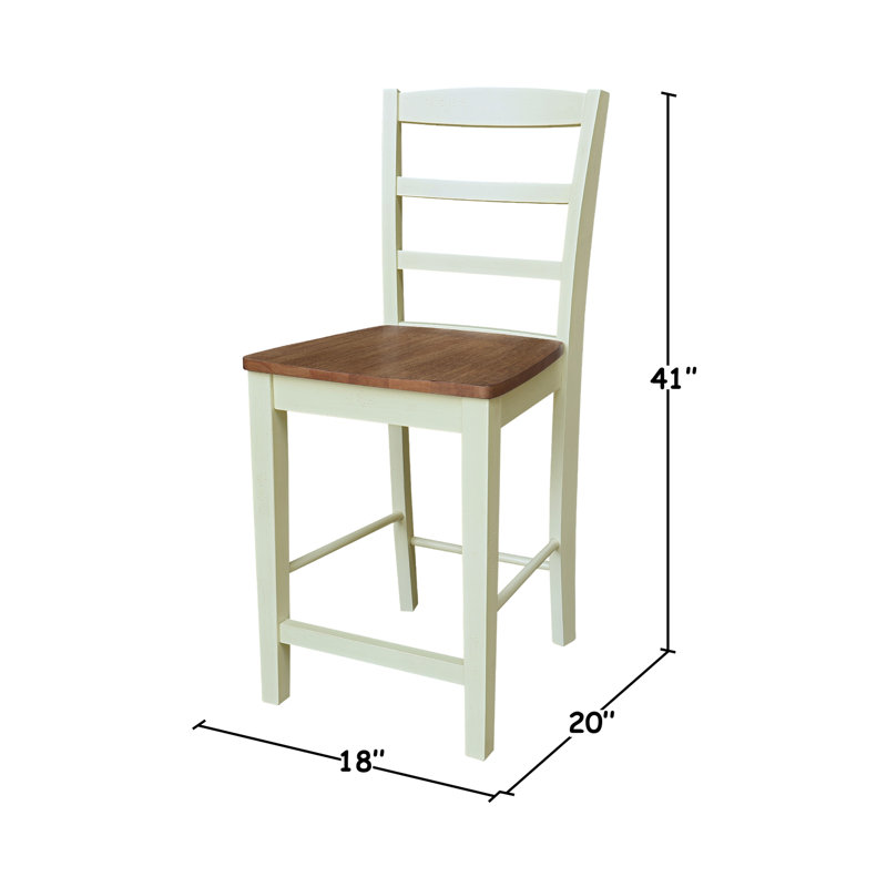 Tabouret de comptoir 24 po Klynn,  Hickory / cadre coquille