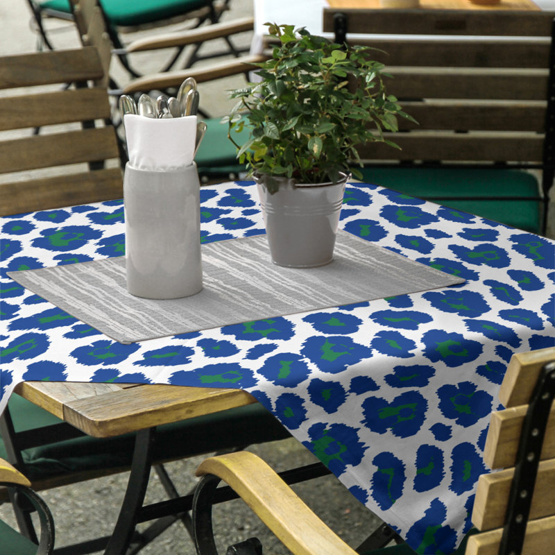 Nappe en mélange de coton à imprimé animalier, 58 po x 58 po, Blanc