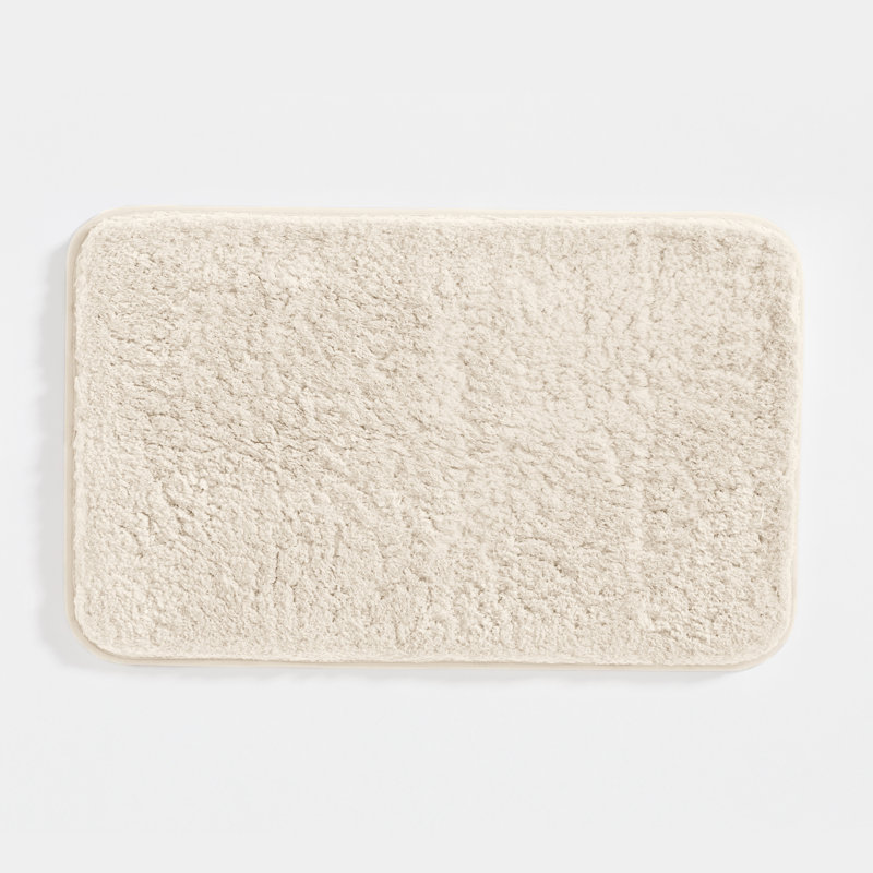 Plush Absorbent Bath Mat Rug with Anti-Skid Rubber Backing, Light Gray, 34" L x 21" W