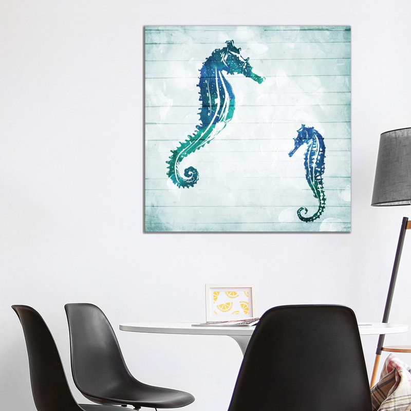 Horses In The Sea by Milli Villa - Wrapped Canvas Painting, 93.98 cm H x 93.98 cm W x 3.175 cm D