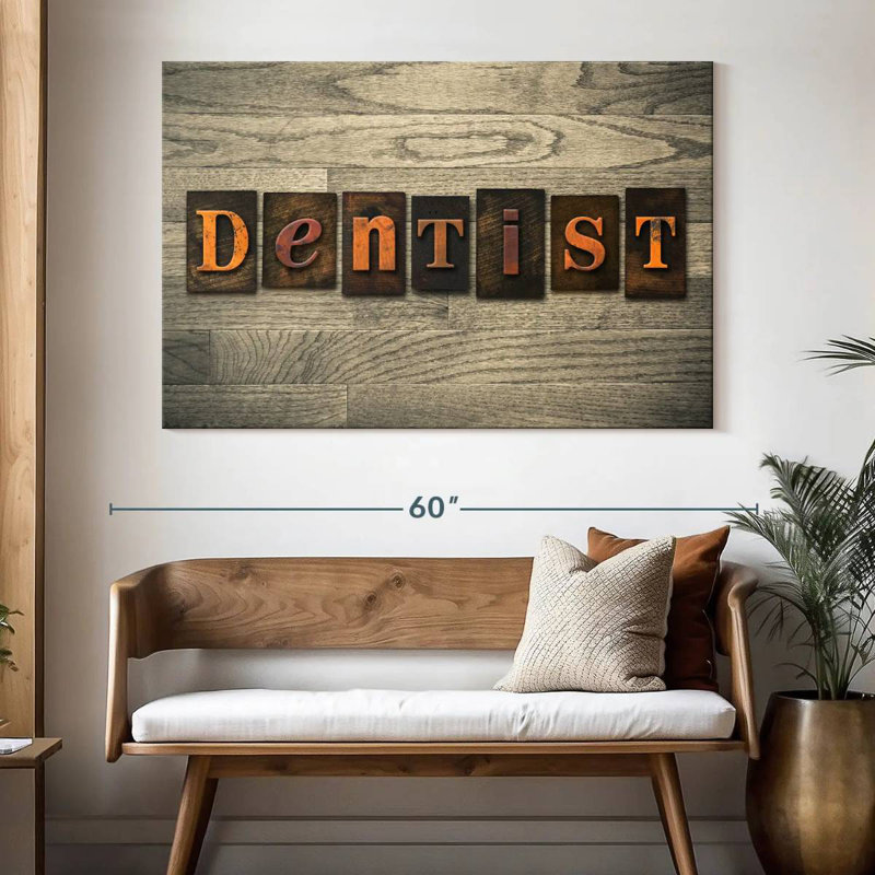Alcaraz, dentiste, typographie, H 34 po x l 51 po