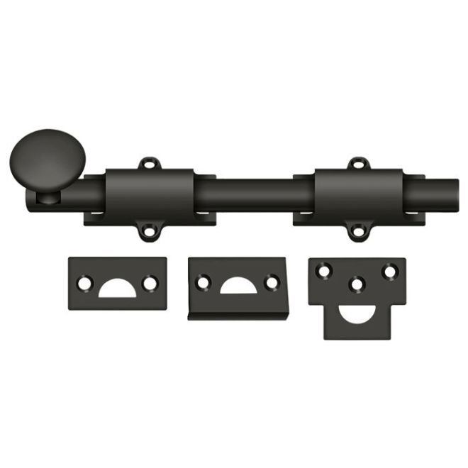 Deltana 8SB10B 8" Surface Bolt; Heavy Duty; Oil Rubbed Bronze Finish, 1.25" H x 8" W x 1" D, Oil-Rubbed Bronze