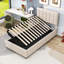 Lit plateforme simple tapissier en bois avec rangement relevable et lattes-1551982303