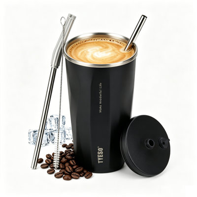 TYESO FLAIR Tumbler 2.0 with Retractable Straw, 16 OZ