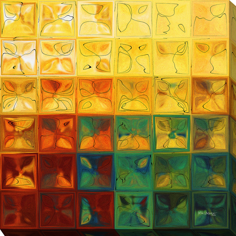 « tile art #3 2015 », impression, H 36 po x l 36 po x P 1,5 po, Toile tendue