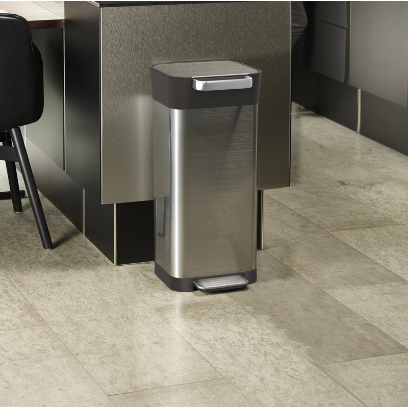 Titan Trash Compactor with Integrated Odor Control, 23 Gallon, Stainless Steel/Black