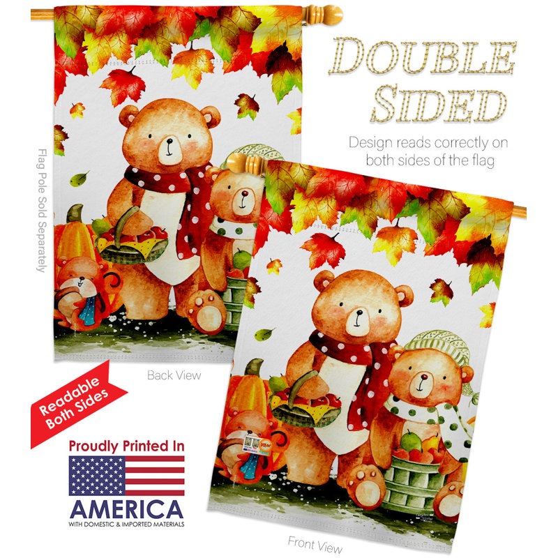 Drapeau intérieur 40 po x 28 po Autumn Bears