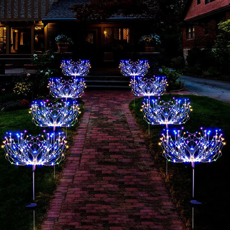 Solar Powered Integrated LED Pathway Light Pack, Multi Color