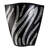 14" Polyresin Decorative Vase - Black Finish with Silver Zebra Pattern