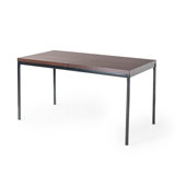 Modern Rectangular 59” Dining Table with Metal Frame for Dining, Meetings, and Workspaces