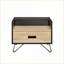 Chêne & amp; Table de chevet noire moderne avec 1 tiroir et 1 tablette