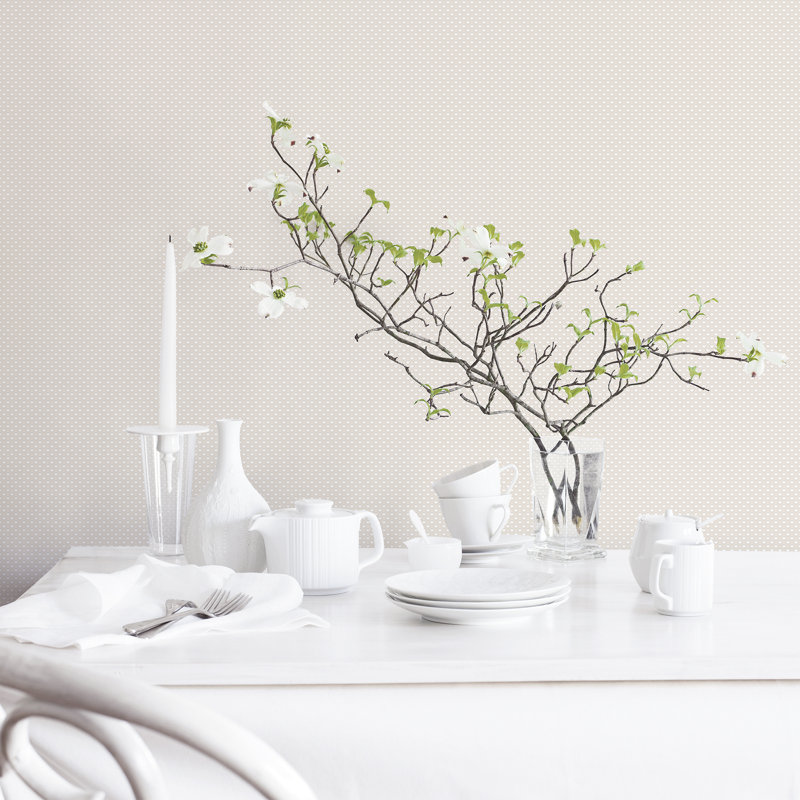 Hughlene 10m x 53cm Matte Wallpaper Roll, Taupe