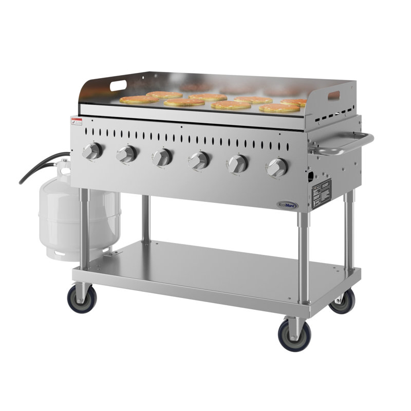 48 in. Commercial Outdoor Propane Gas Grill with Griddle, ETL Listed in Stainless-Steel (CGKIT4-48G)