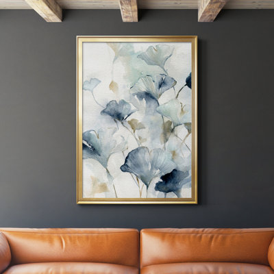 " Indigo Ginkgo II " Painting Print
