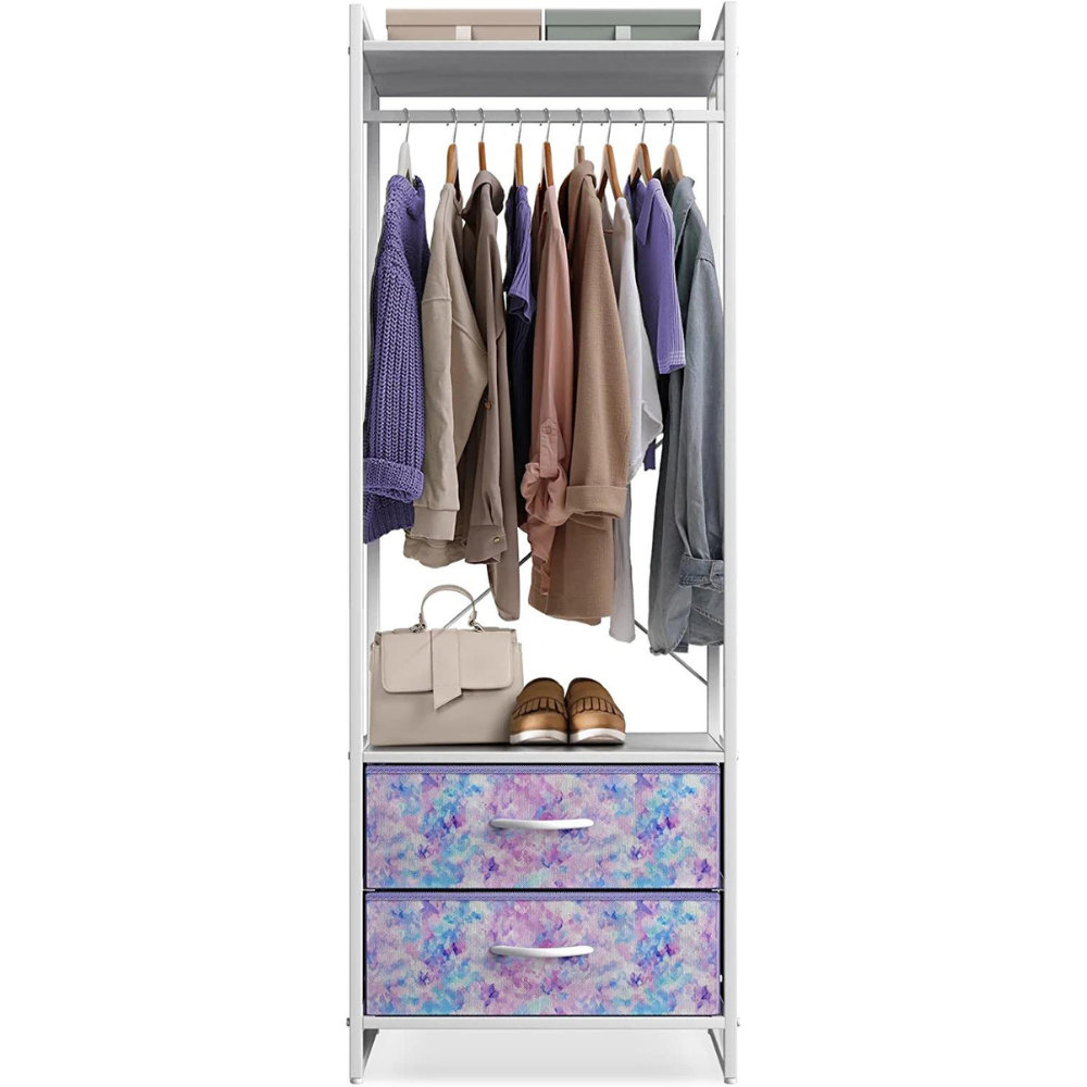 Sorbus Clothing Rack With Drawers Clothes Stand Dresser Wood Top