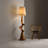 Beige + Burlywood Fabric + Resin Free form Floor Lamps