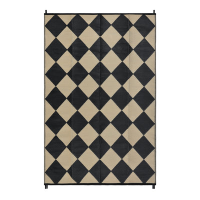Diamond Outdoor Mats Plastic Straw Rug Outdoor Leisure Waterproof Carpet Garden Terrace Balcony Picnic Mat for Porch RV Deck Camping Backyard