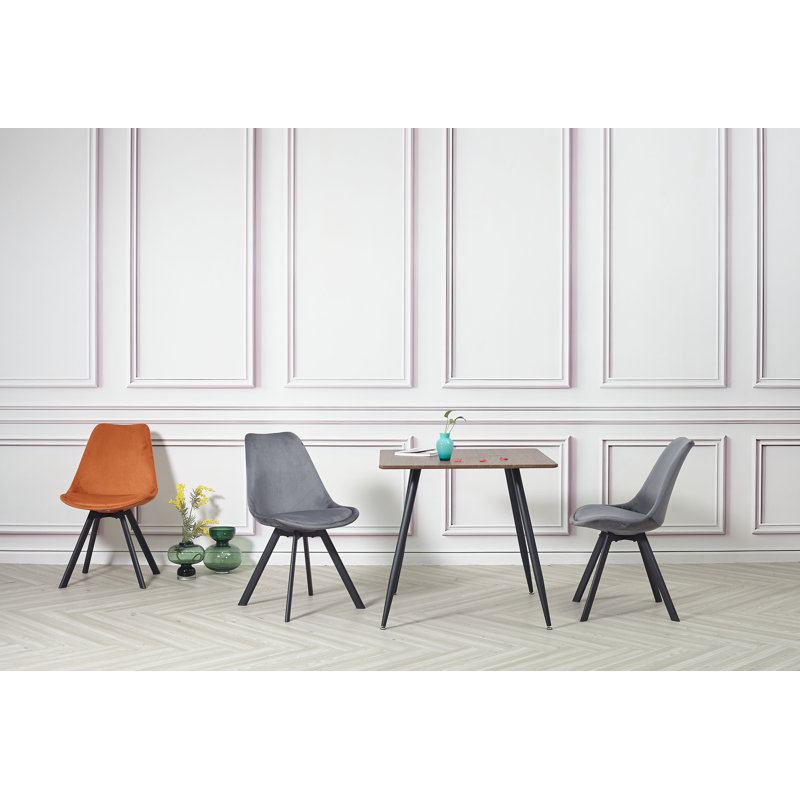 4 Rivas Velvet Upholstered Dining Chairs, 1, Grey
