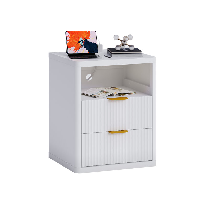 19.6cm W Bedside Table, White